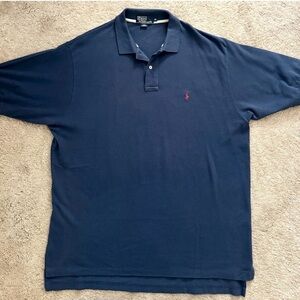 Polo Ralph lauren Polo Men’s 2XL Navy Blue Rugby Short Sleeve Red Pony Preppy